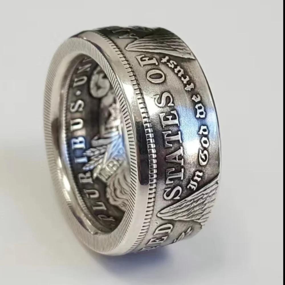 Mens United States of America Silver Ring